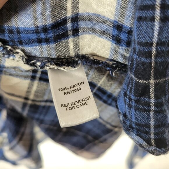 Cato Est 1946 Women Top 26W 28W Plus Long Sleeve Blue Plaid Pockets PLA68E - Picture 8 of 8